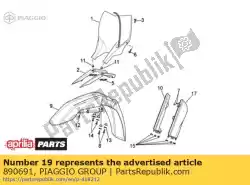 Ici, vous pouvez commander le plaque d'immatriculation auprès de Piaggio Group , avec le numéro de pièce 890691: