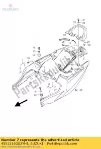 Suzuki 4551216G02YHJ housse, siège arrière - La partie au fond