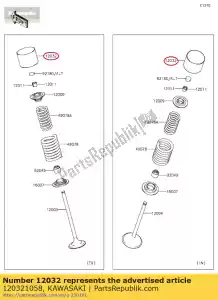 kawasaki 120321058 tappet klx250-d1 - Lado inferior