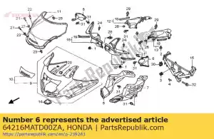 honda 64216MATD00ZA guarda, r. vento * nh1 * (nh1 preto) - Lado inferior