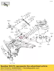 Kawasaki 921731223 abrazadera - Lado inferior