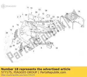 Piaggio Group 577175 glove hatch - Bottom side