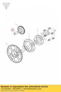 triumph T1220186 spindle, idler gear - Bottom side