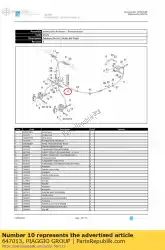 Here you can order the rear brake pipe from Piaggio Group, with part number 647013: