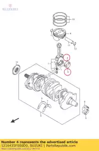 suzuki 1216435F000D0 rodamiento, manivela p - Lado inferior