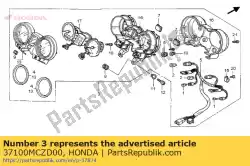 Tutaj możesz zamówić zestaw liczników, kombinacja (km / h) od Honda , z numerem części 37100MCZD00:
