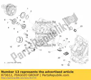 Piaggio Group 873612 inlaat oliefilter - Onderkant