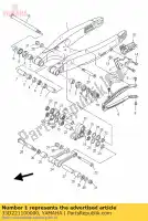 33D221100000, Yamaha, braço traseiro comp. yamaha yz 450 2010 2011 2012 2013, Novo