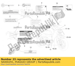 Aprilia 5A000291, Nalepka ?aprilia? na prawym podnó?ku, OEM: Aprilia 5A000291