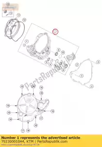 ktm 79230001044 tapa embrague cpl. - Lado inferior