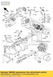 Ici, vous pouvez commander le kit., filtre à huile auprès de Kawasaki , avec le numéro de pièce 999990032: