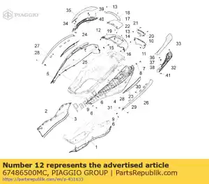 Piaggio Group 67486500MC upper rear cover - Bottom side