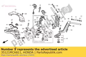 honda 35121MCA811 key, blank - Bottom side