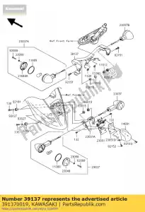 kawasaki 391370019 stay-comp, lâmpada de sinal, fr vn900 - Lado inferior