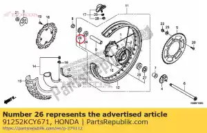 honda 91252KCY671 uszczelka olejowa, 25x40x7 - Dół