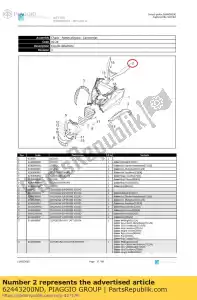 Piaggio Group 62443200ND shield upper closing - Bottom side