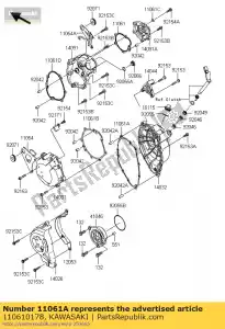 Kawasaki 110610178 junta, tampa da embreagem - Lado inferior
