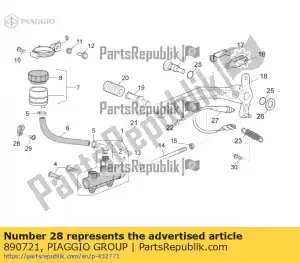 Piaggio Group 890721 clipe de fiação - Lado inferior