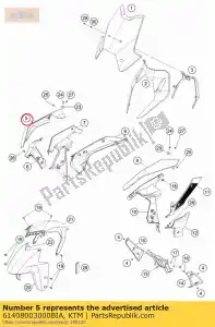 ktm 61408003000BIA maskerarm rechts - Onderkant