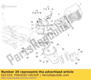 Piaggio Group 621329 protector contra salpicaduras - Lado inferior