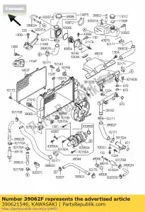 Kawasaki 390621546 refroidissement par tuyau, pompe-cyl - La partie au fond