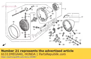 Honda 61311MEGA40 rester comp., phare - La partie au fond