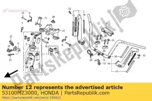 Honda 53100MZ3000 pipe, steering handle - Bottom side