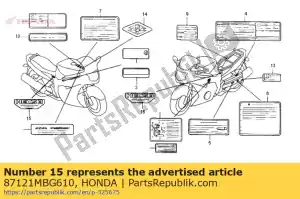 honda 87121MBG610 marca (hecs 3) - Lado inferior