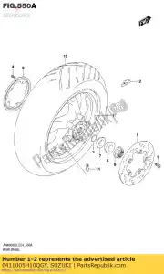 suzuki 6411005H10QGY roda, traseira (13m / cxmt400) - Lado inferior