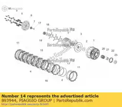 Here you can order the seat judder spring from Piaggio Group, with part number 893944: