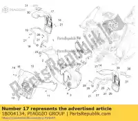 1B004134, Piaggio Group, guarda-lamas dianteiro direito     , Novo