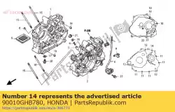 Ici, vous pouvez commander le boulon, bride, 6x75 auprès de Honda , avec le numéro de pièce 90010GHB780: