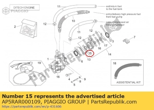 aprilia AP5RAR000109 oberer o-ring - Unterseite