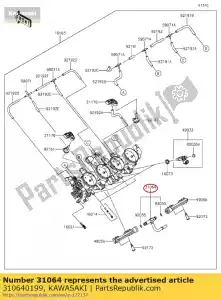 Kawasaki 310640199 tubo-comp, combustível - Lado inferior