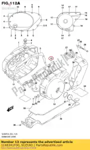 suzuki 1148341F00 junta, generador - Lado inferior