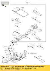 Ici, vous pouvez commander le clé à outils, crochet, r61. 5 auprès de Kawasaki , avec le numéro de pièce 921100588: