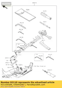 Kawasaki 921100588 chave de ferramenta, gancho, r61.5 - Lado inferior