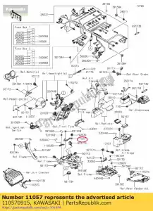 kawasaki 110570915 01 soporte, arnés principal - Lado inferior