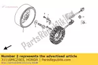 31110MCZ003, Honda, flywheel comp. honda cb 900 2002 2003 2004 2005, New