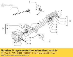 Piaggio Group 813574 lámpara de señal de giro - Lado inferior