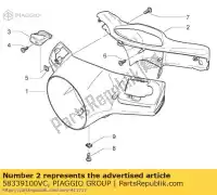 58339100VC, Piaggio Group, Handlebar cover     , New