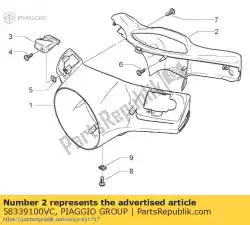 Here you can order the handlebar cover from Piaggio Group, with part number 58339100VC: