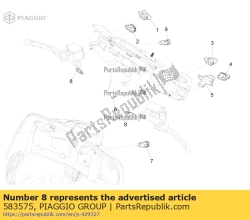 Aprilia 583575, Bouton d'arrêt, OEM: Aprilia 583575