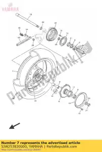 yamaha 5JW253830000 collar, rueda - Lado inferior