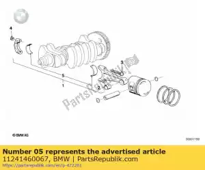 bmw 11241460067 bearing shell yellow - stufe 0 - Bottom side