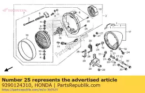 honda 9390124310 tornillo, roscado, 4x12 - Lado inferior