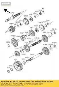 kawasaki 132620012 versnelling, uitgang 5e, 27t vn2000-a1h - Onderkant