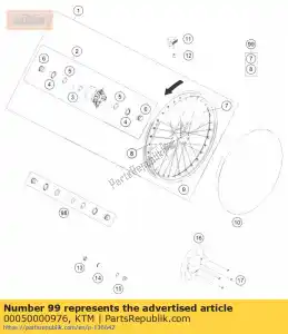 ktm 00050000976 kit de radios trasero 17 - Lado inferior