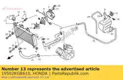 Aqui você pode pedir o mangueira, radiador inferior em Honda , com o número da peça 19502KGB610: