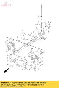 Yamaha 4XY881140000 bracket, radio - Bottom side